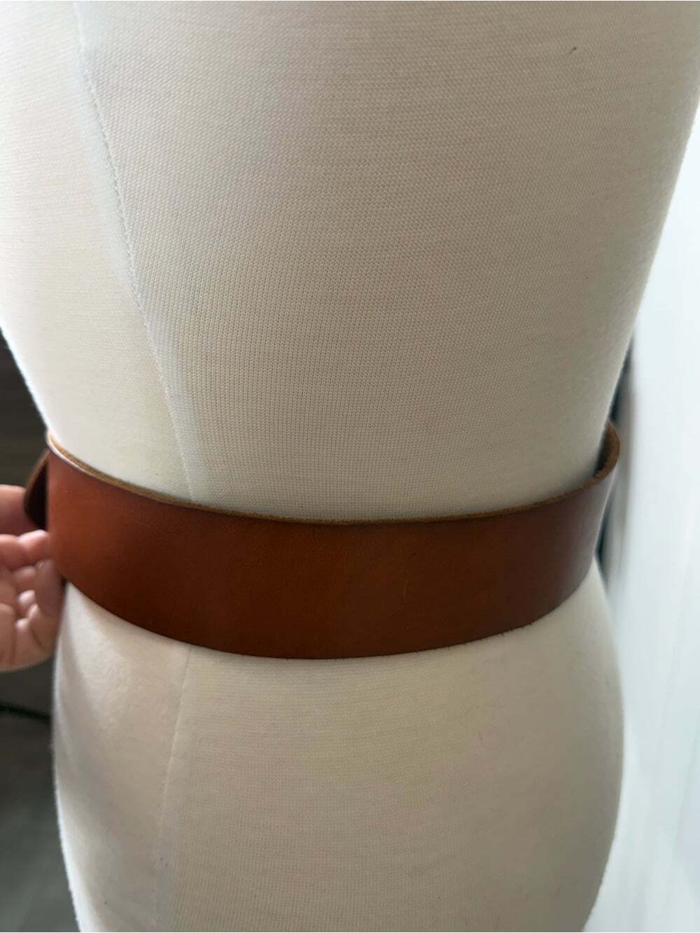 Genuine Leather Double O-Ring Waist Belt Cognac Brown Fits Up to 31” - Picture 4 of 11